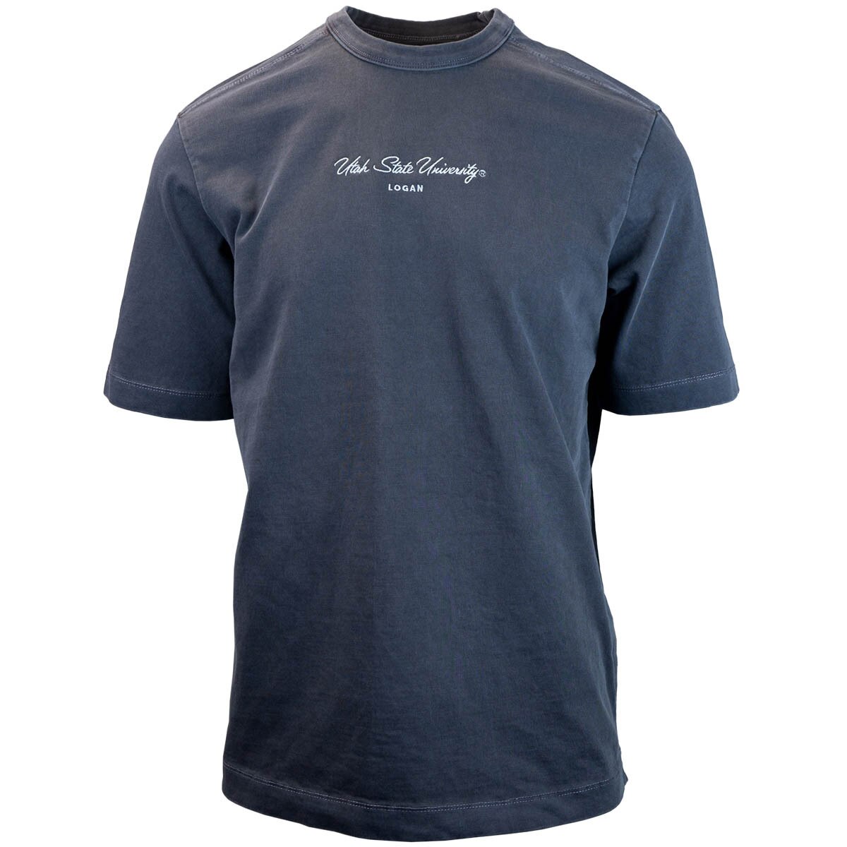 Utah State University Logan Script Unisex T-Shirt gray